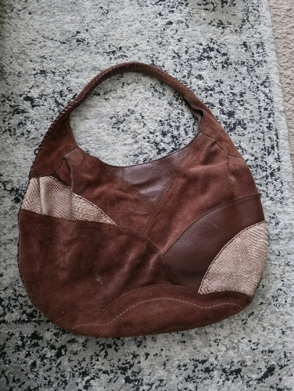 Vintage Lucky Brand Suede Leather Patchwork Boho Shoulder Bag Boho Festival